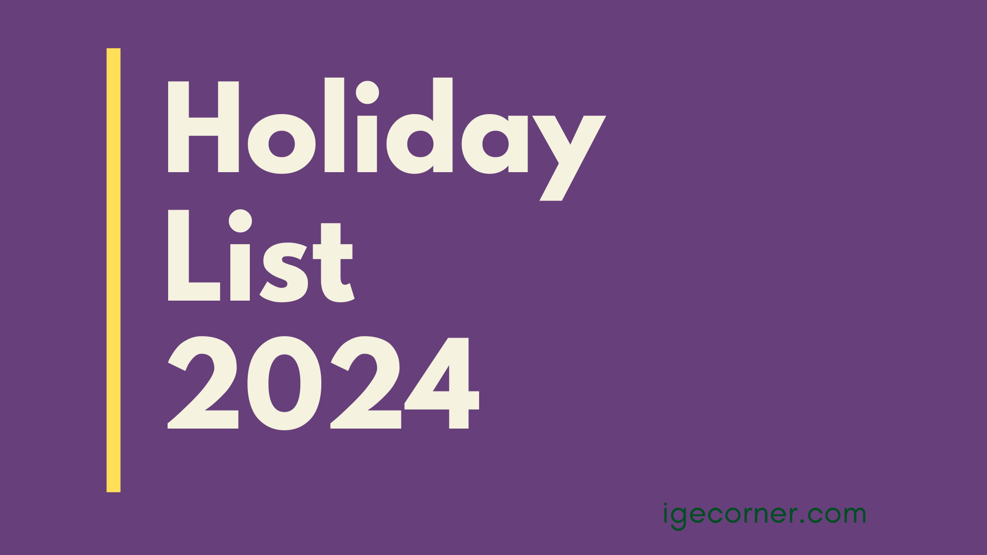 Holiday List 2024 for Central Government Employees Central Government