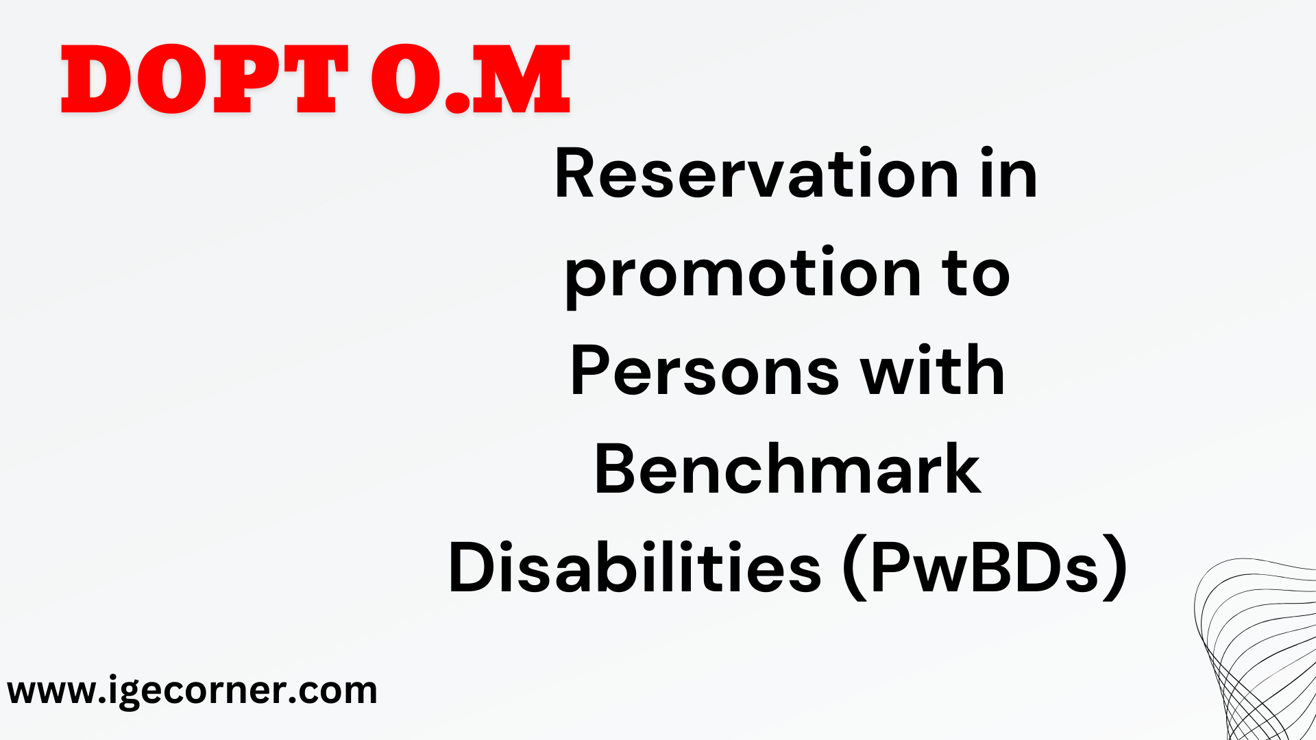 Reservation In Promotion To Persons With Benchmark Disabilities ...